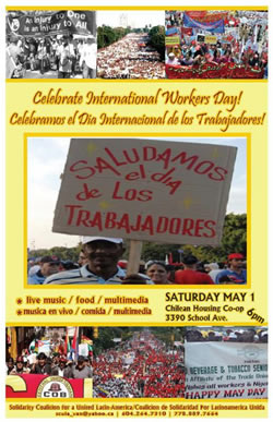 Sangre Morena performing for International Workers Day on Saturday, May 1 in the Cooperativa Chilena, 3390 School Avenue, Vancouver.